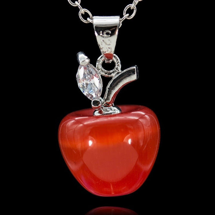 Women Fashion Opal Red Apple Shape Charm Pendant for Necklace Earring Decor Image 2