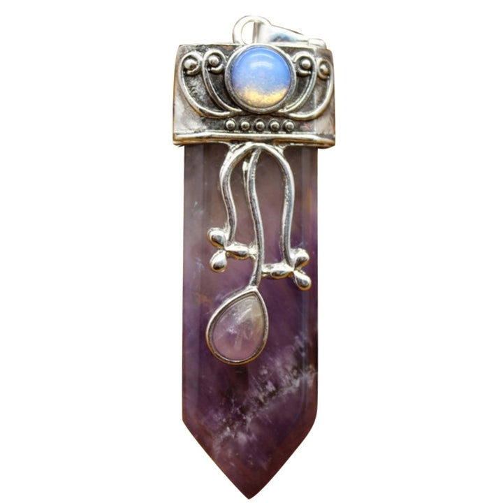 Natural Amethyst Opal Sword Shape Pendant DIY Necklace Bracelet Jewelry Decor Image 11