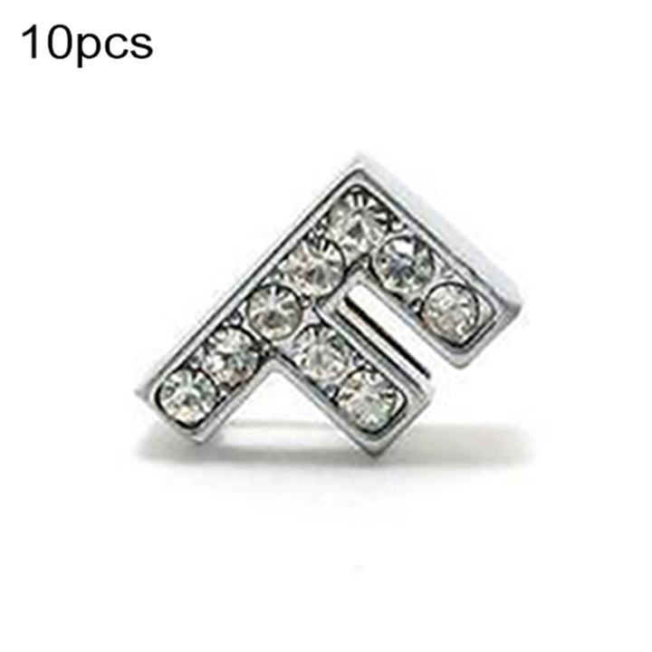 10Pcs A-Z 8mm Rhinestone Slide Letter Charm DIY for Leather Name Bracelet Belt Image 6