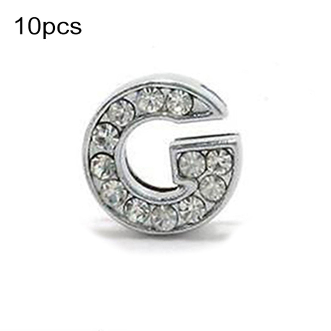 10Pcs A-Z 8mm Rhinestone Slide Letter Charm DIY for Leather Name Bracelet Belt Image 1