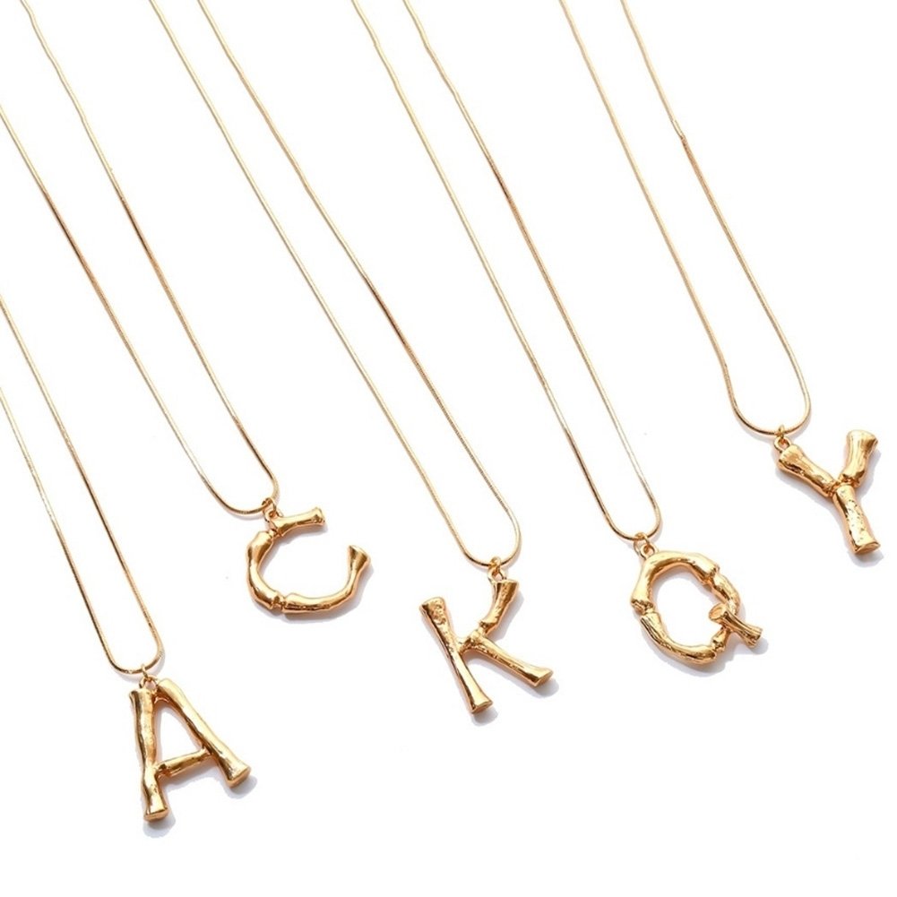 Women Fashion A-Z 26 English Letter Gold Plated Pendant Chain Necklace Jewelry Image 1