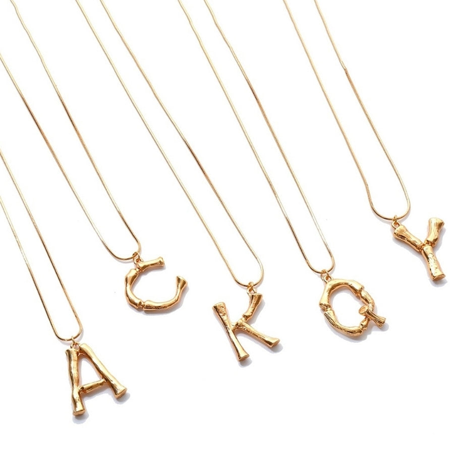 Women Fashion A-Z 26 English Letter Gold Plated Pendant Chain Necklace Jewelry Image 1