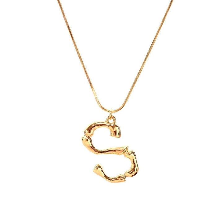 Women Fashion A-Z 26 English Letter Gold Plated Pendant Chain Necklace Jewelry Image 2