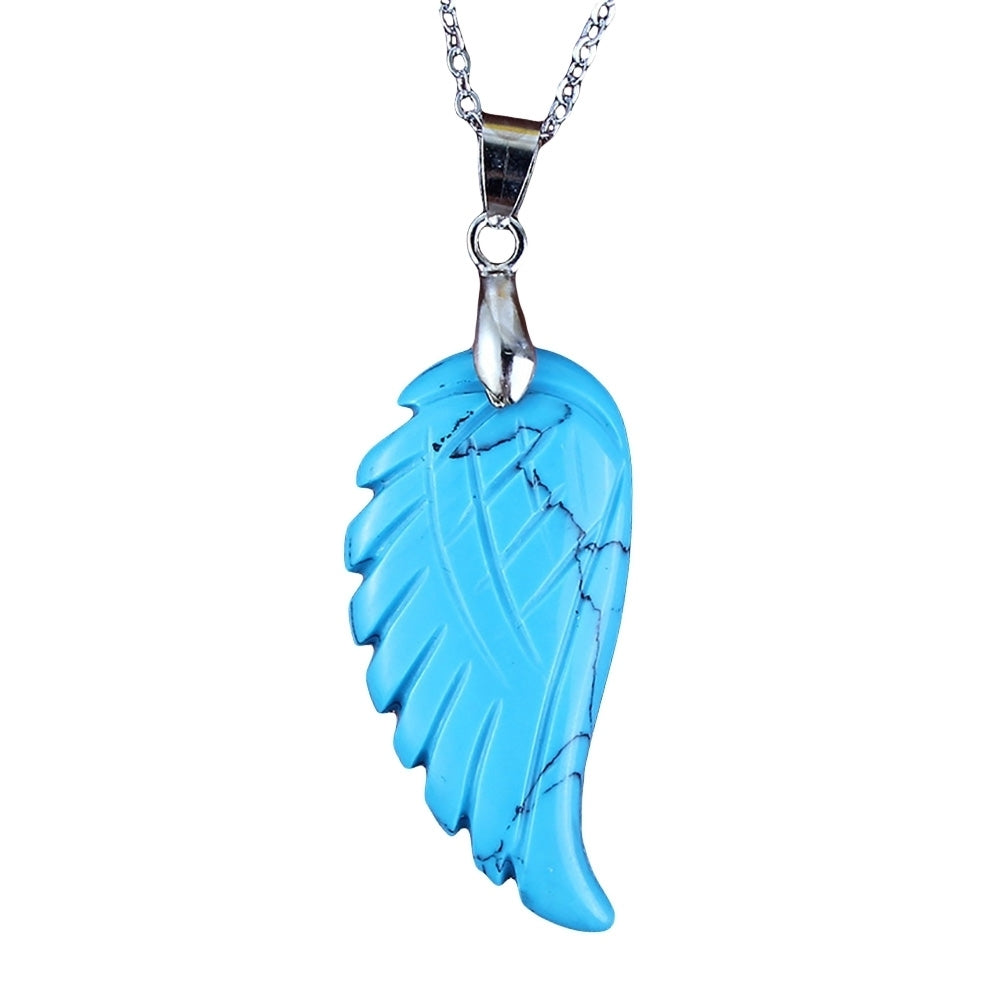 Fashion Women Carved Angel Wing Faux Gem Necklace Pendant DIY Jewelry Accessory Image 4