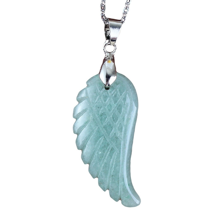 Fashion Women Carved Angel Wing Faux Gem Necklace Pendant DIY Jewelry Accessory Image 4