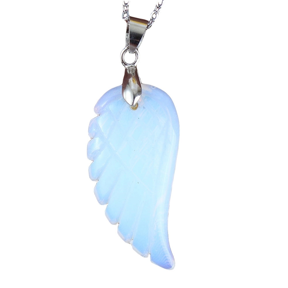 Fashion Women Carved Angel Wing Faux Gem Necklace Pendant DIY Jewelry Accessory Image 7