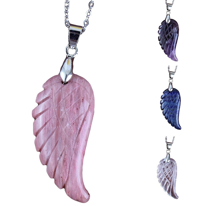 Fashion Women Carved Angel Wing Faux Gem Necklace Pendant DIY Jewelry Accessory Image 12