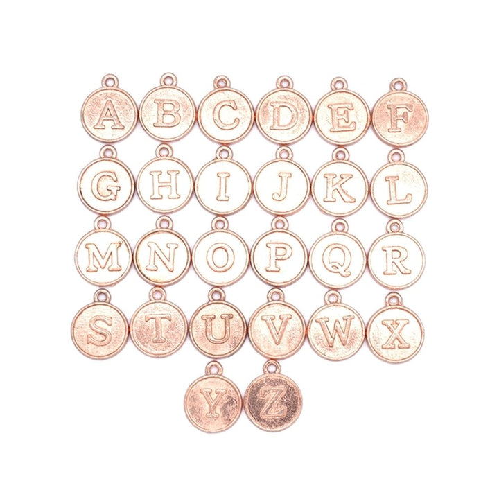 26Pcs English Alphabet Letter Charms Round Pendants Jewelry DIY Accessories Image 4