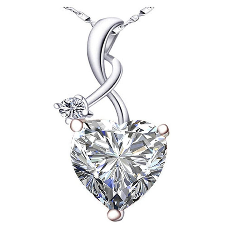 Heart Cut Rhinestone Pendant Charm Women Necklace Earrings Jewelry DIY Accessory Image 8