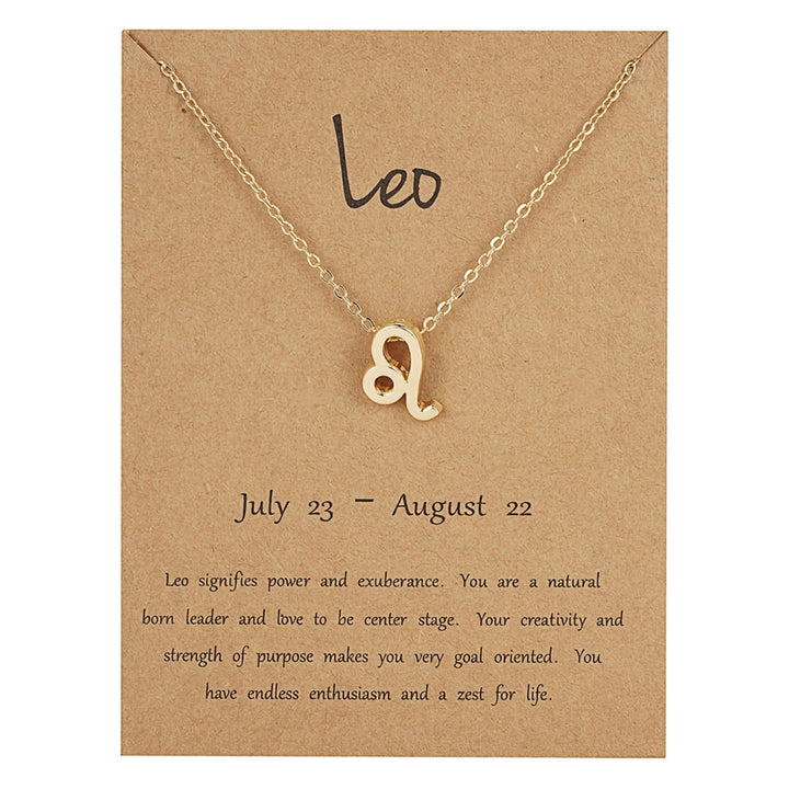 Women Constellations Symbol Pendant Gold Plated Clavicle Chain Necklace Jewelry Image 7