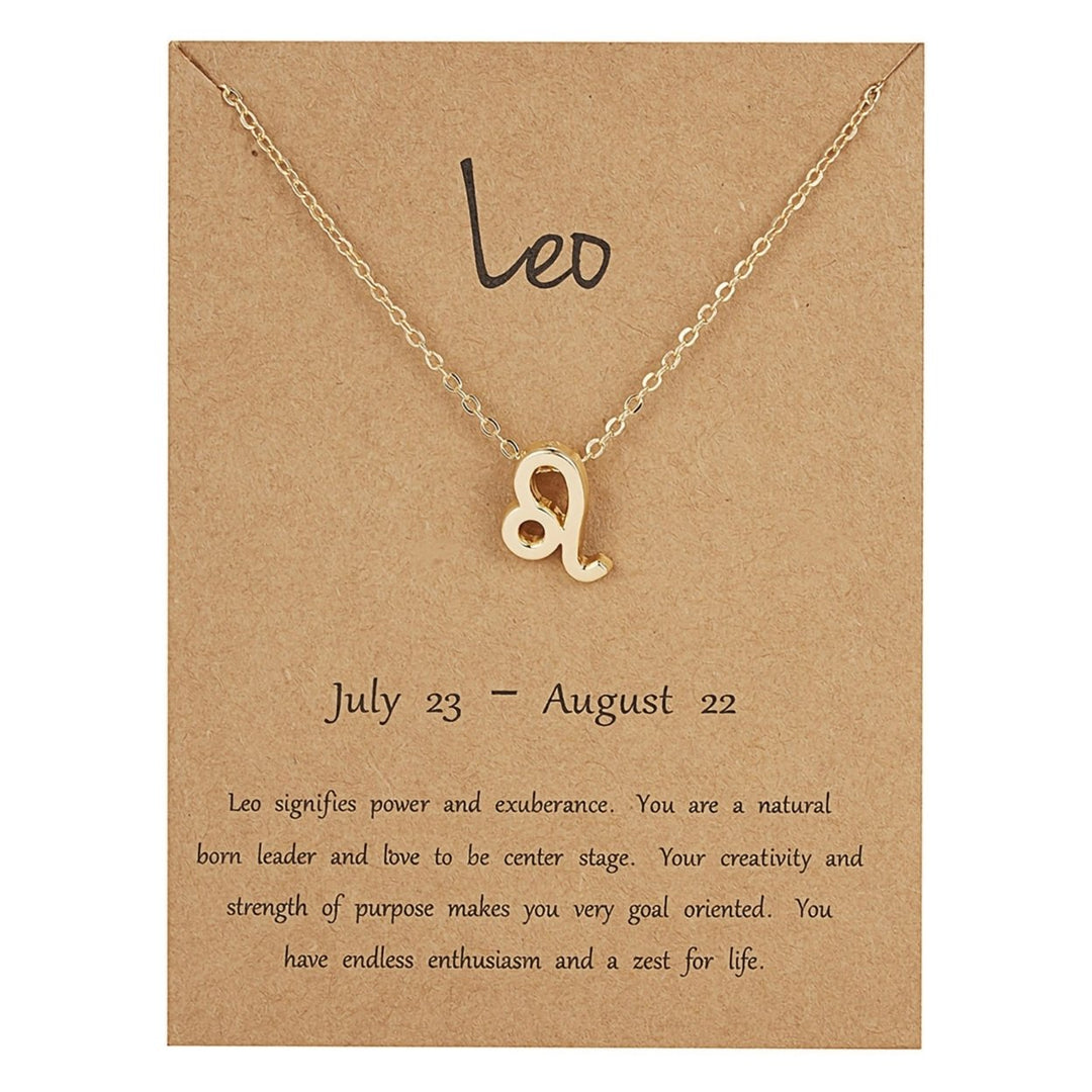 Women Constellations Symbol Pendant Gold Plated Clavicle Chain Necklace Jewelry Image 1