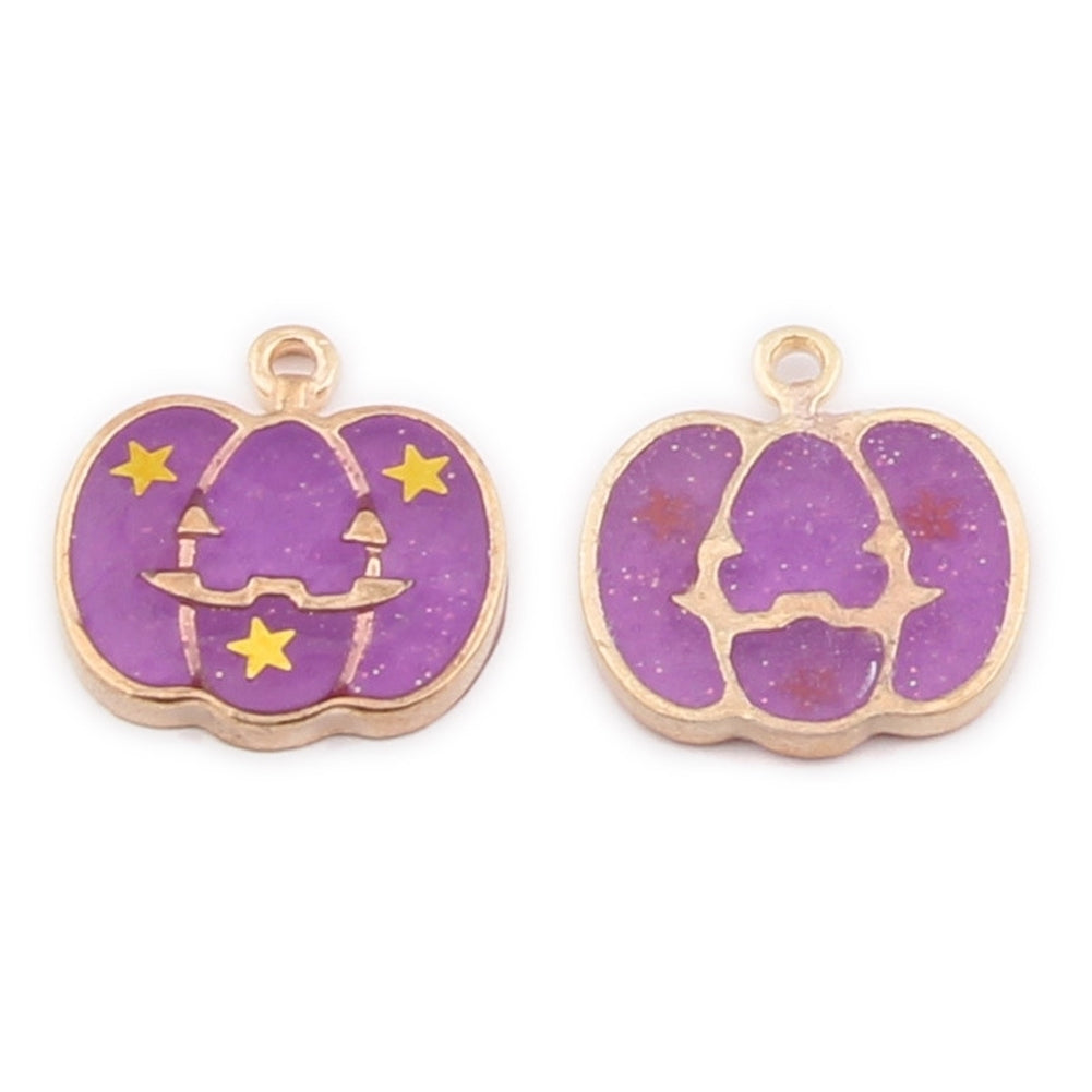 2Pcs Halloween Pumpkin Ghost Enamel Key Necklace Pendants Hanging Ornaments Image 8