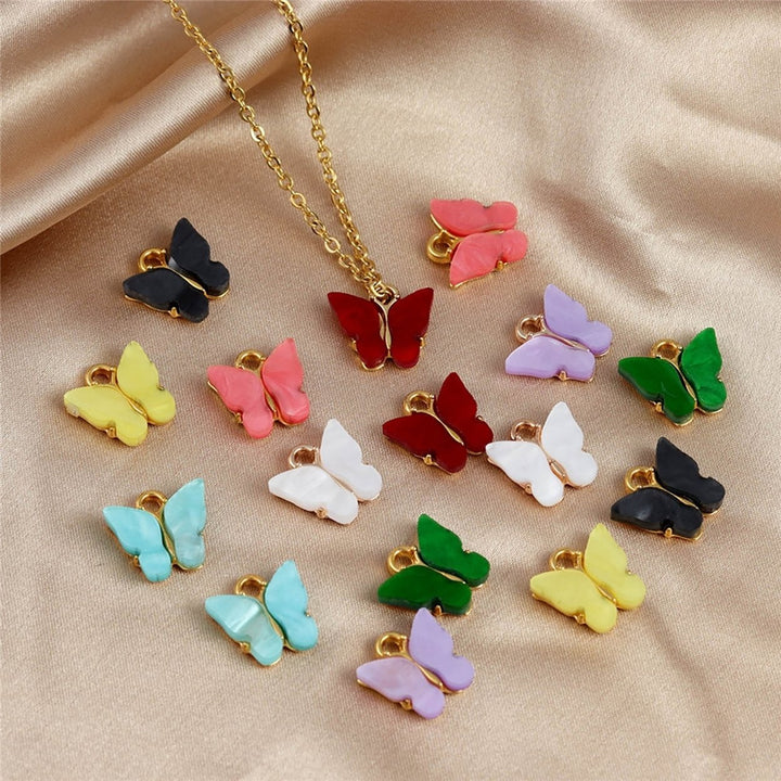 5Pcs Pendant Butterfly Shape DIY Making Copper Fashion Necklaces Accessories for Girls Image 12