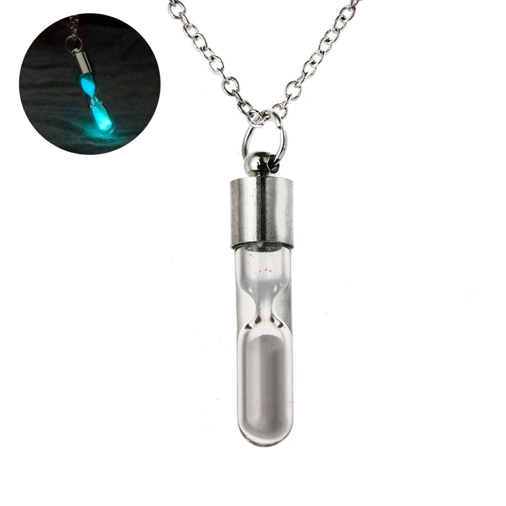 Glowing Necklace Hourglass Luminous Glass Adjustable Necklace Jewelry for Women Image 2