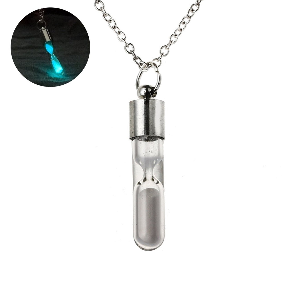 Glowing Necklace Hourglass Luminous Glass Adjustable Necklace Jewelry for Women Image 1