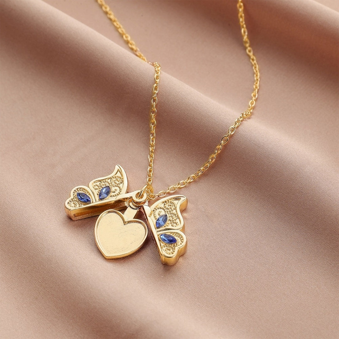 Pendant Necklace Skin-friendly Butterfly Shape Alloy Stylish Female Clavicle Necklace for Women Image 4