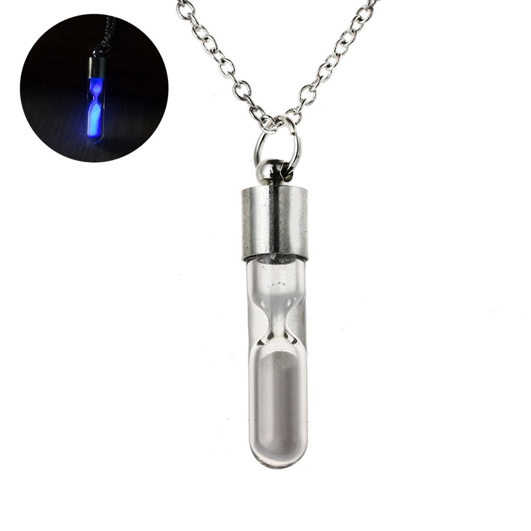 Glowing Necklace Hourglass Luminous Glass Adjustable Necklace Jewelry for Women Image 1