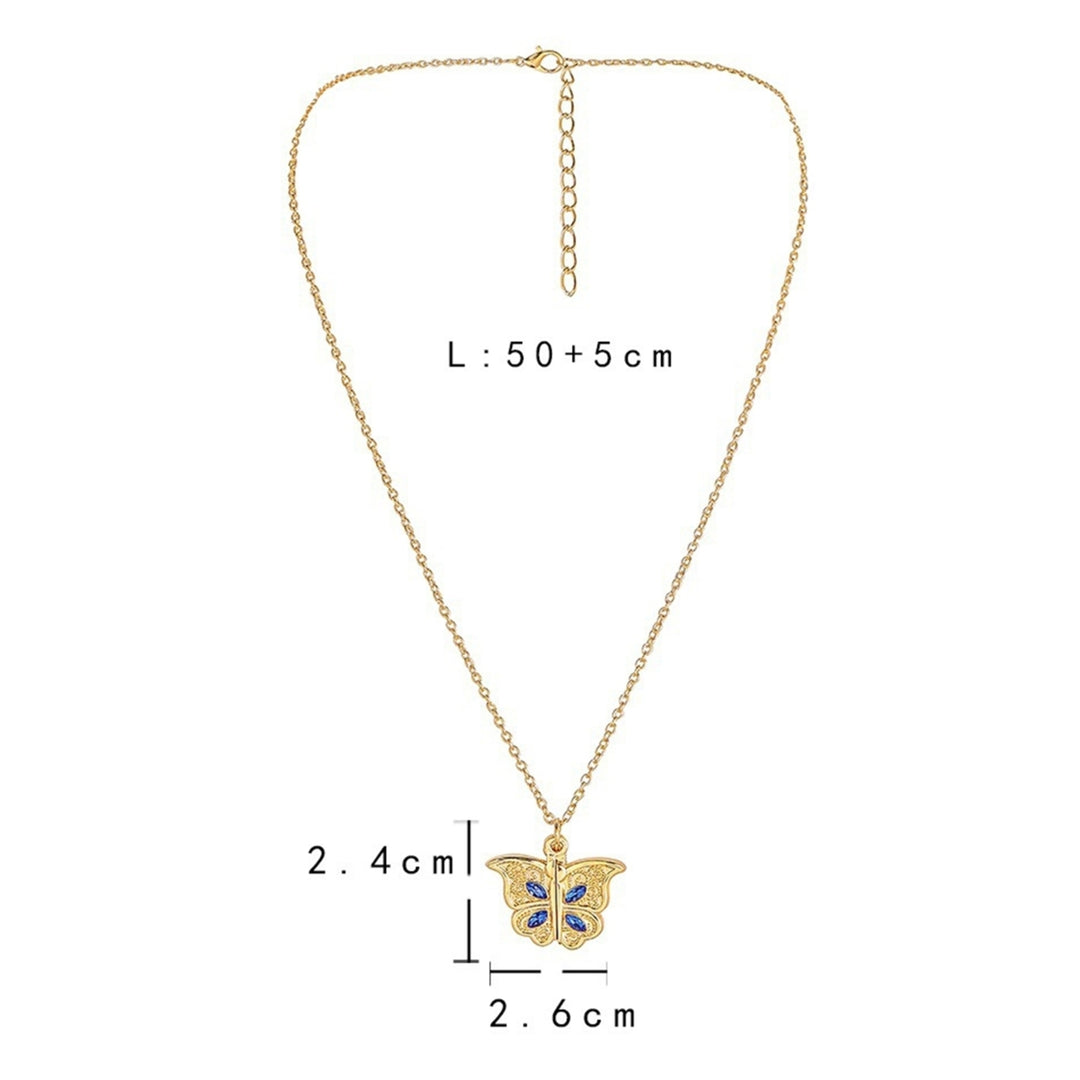 Pendant Necklace Skin-friendly Butterfly Shape Alloy Stylish Female Clavicle Necklace for Women Image 4