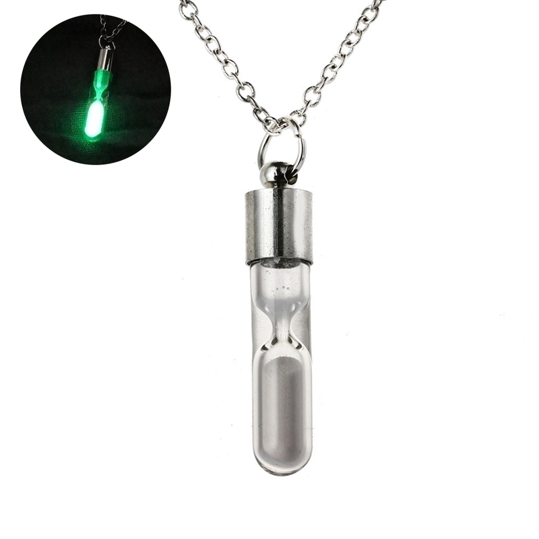 Glowing Necklace Hourglass Luminous Glass Adjustable Necklace Jewelry for Women Image 4