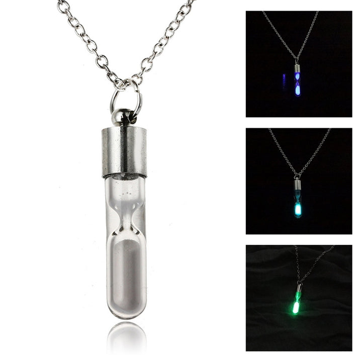 Glowing Necklace Hourglass Luminous Glass Adjustable Necklace Jewelry for Women Image 4