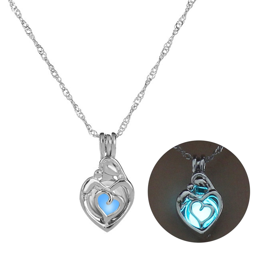 Luminous Necklace Skin-friendly Rust-proof Alloy Heart Shaped Jewelry Necklace Decor for Women Image 2