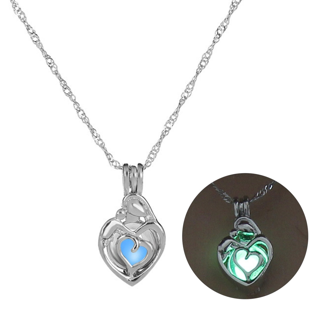 Luminous Necklace Skin-friendly Rust-proof Alloy Heart Shaped Jewelry Necklace Decor for Women Image 3