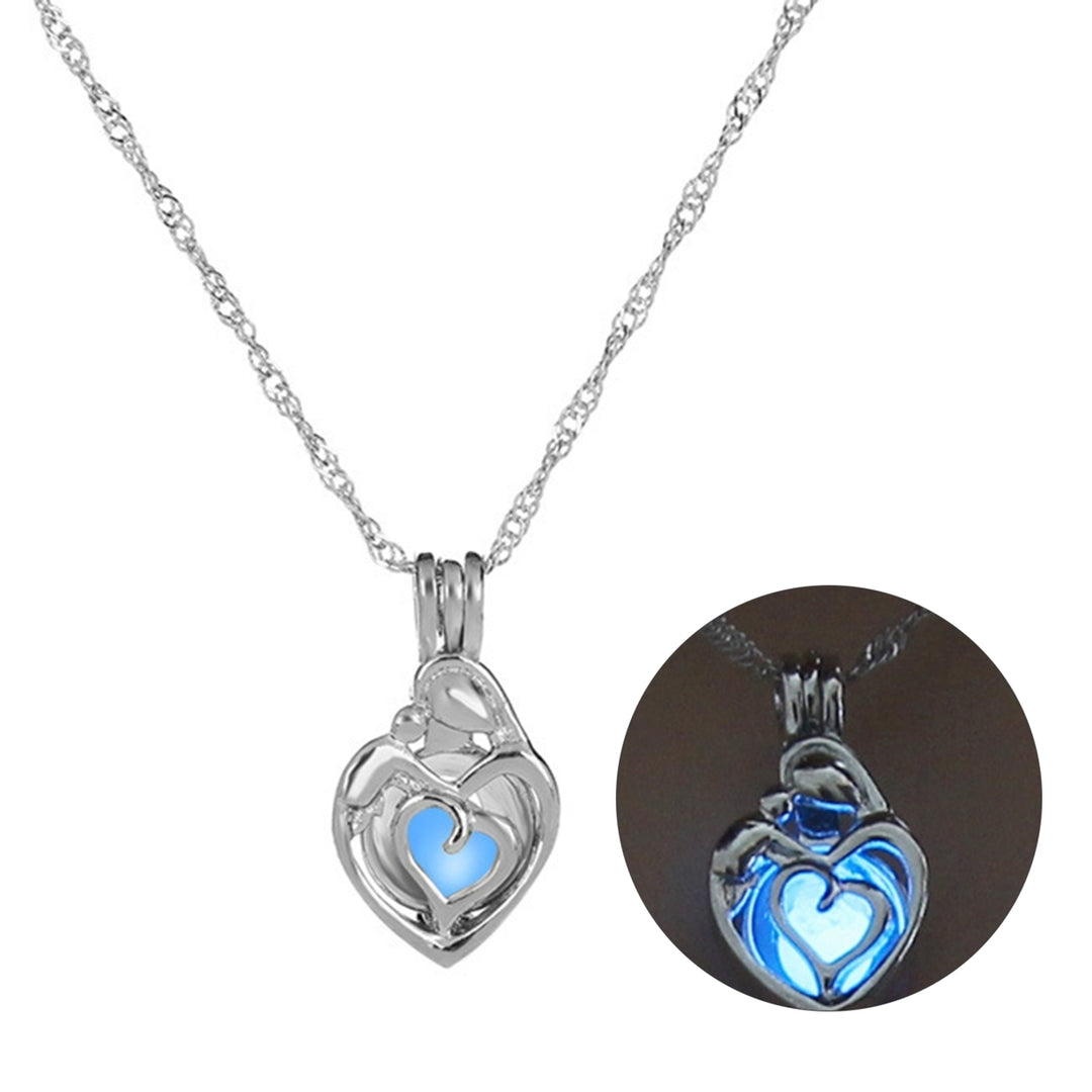 Luminous Necklace Skin-friendly Rust-proof Alloy Heart Shaped Jewelry Necklace Decor for Women Image 4