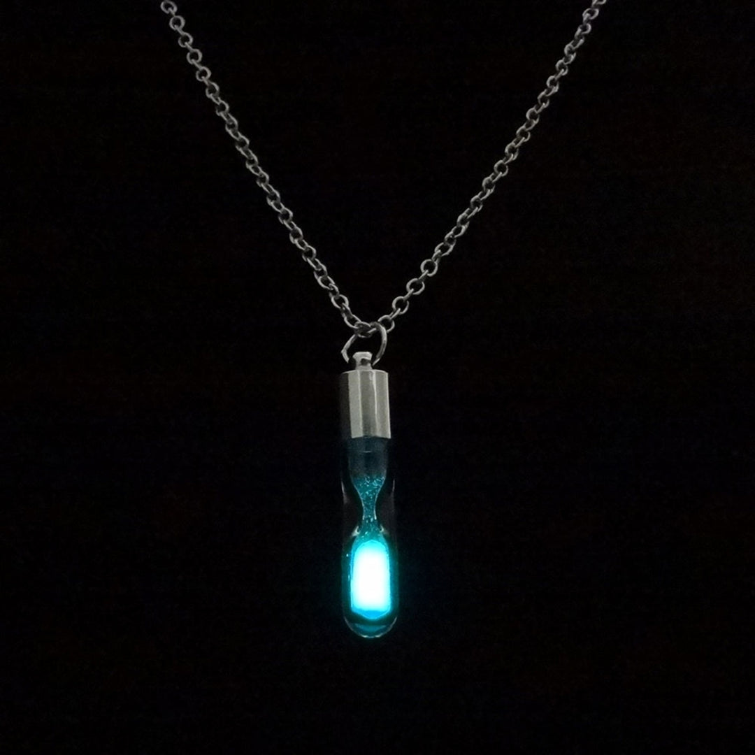 Glowing Necklace Hourglass Luminous Glass Adjustable Necklace Jewelry for Women Image 7