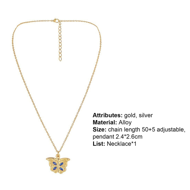 Pendant Necklace Skin-friendly Butterfly Shape Alloy Stylish Female Clavicle Necklace for Women Image 8