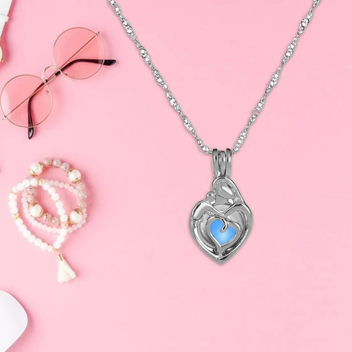 Luminous Necklace Skin-friendly Rust-proof Alloy Heart Shaped Jewelry Necklace Decor for Women Image 6