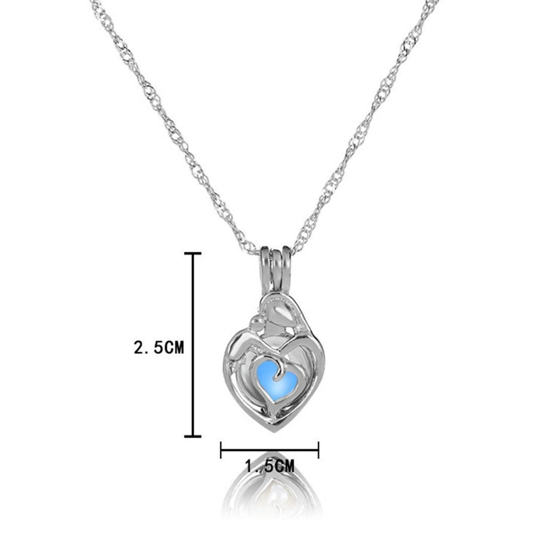 Luminous Necklace Skin-friendly Rust-proof Alloy Heart Shaped Jewelry Necklace Decor for Women Image 8