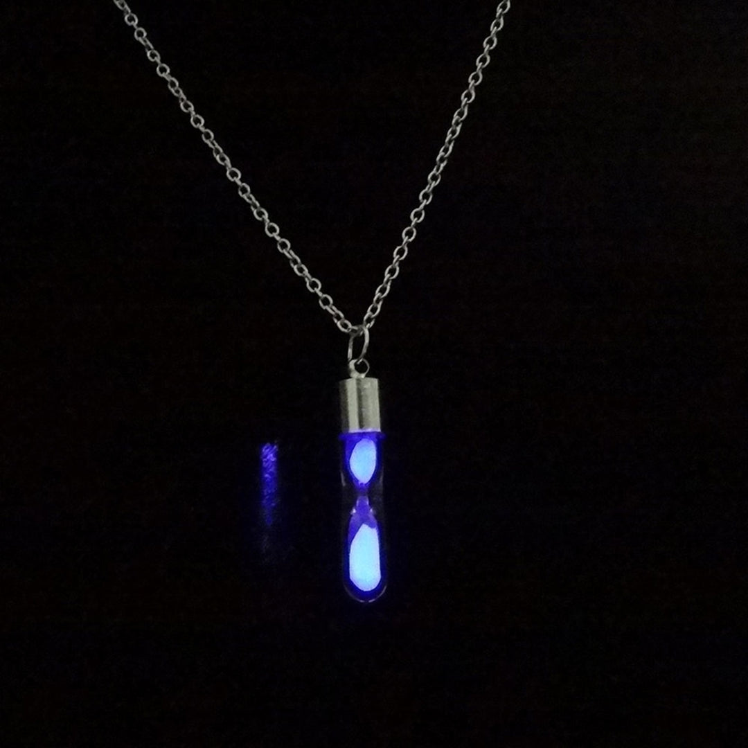 Glowing Necklace Hourglass Luminous Glass Adjustable Necklace Jewelry for Women Image 10