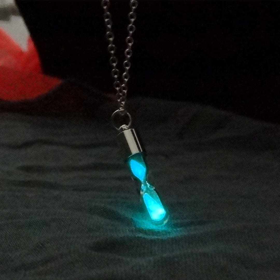 Glowing Necklace Hourglass Luminous Glass Adjustable Necklace Jewelry for Women Image 11