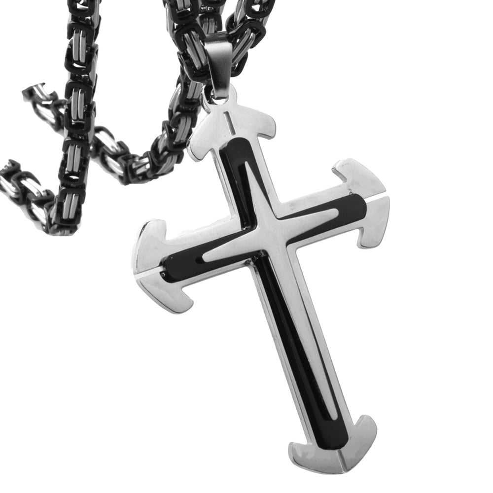 Pendant Necklace Punk Style Exquisite Workmanship Comfortable to Wear Cross Pendant Christ Necklaces for Party Image 2