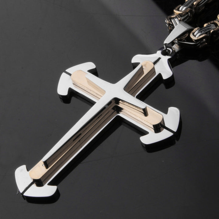 Pendant Necklace Punk Style Exquisite Workmanship Comfortable to Wear Cross Pendant Christ Necklaces for Party Image 4