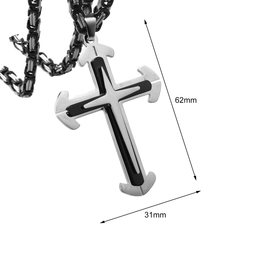 Pendant Necklace Punk Style Exquisite Workmanship Comfortable to Wear Cross Pendant Christ Necklaces for Party Image 7