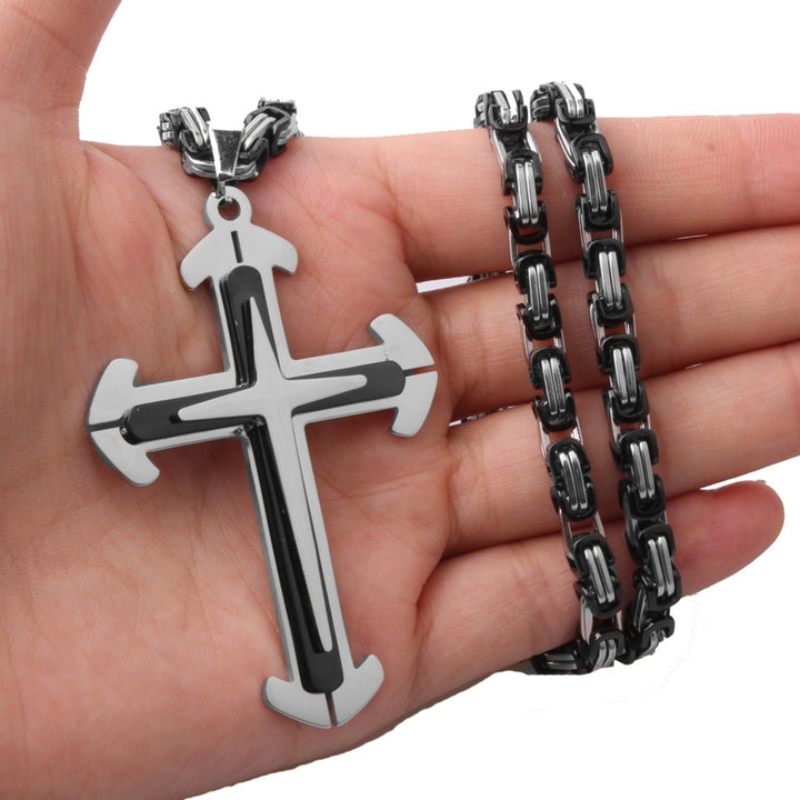 Pendant Necklace Punk Style Exquisite Workmanship Comfortable to Wear Cross Pendant Christ Necklaces for Party Image 10