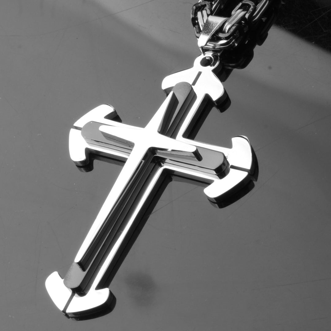 Pendant Necklace Punk Style Exquisite Workmanship Comfortable to Wear Cross Pendant Christ Necklaces for Party Image 11