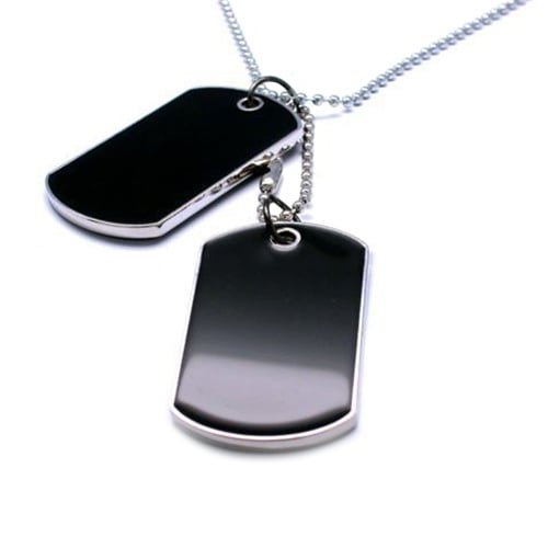 Men Cool Double Alloy Plain Dog Tag Pendant Charm Ball Chain Necklace Jewelry Image 4