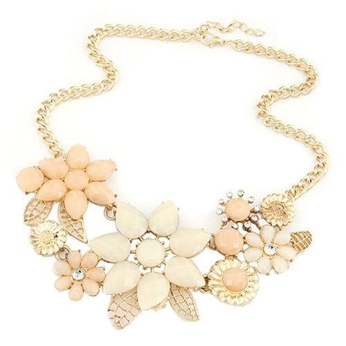 Fashion Womens Resin Flower Chain Pendant Choker Bib Statement Collar Necklace Image 3