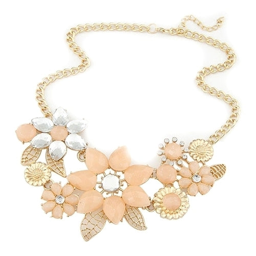 Fashion Womens Resin Flower Chain Pendant Choker Bib Statement Collar Necklace Image 4