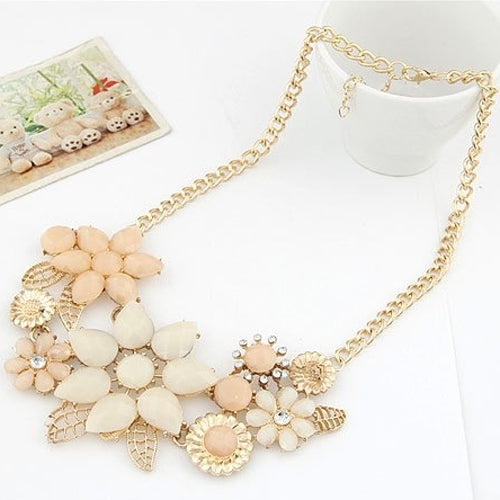 Fashion Womens Resin Flower Chain Pendant Choker Bib Statement Collar Necklace Image 4