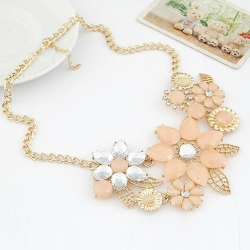 Fashion Womens Resin Flower Chain Pendant Choker Bib Statement Collar Necklace Image 6