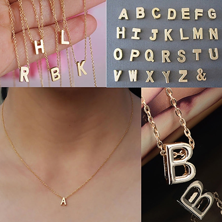 Fashion Women Jewelry DIY Letter Pendant Link Chain Charm Necklace Party Gift Image 1