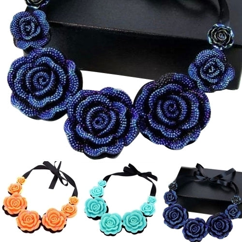 Women Retro Lace Rose Flower Lace Clavicle Choker Short Collar Necklace Image 1