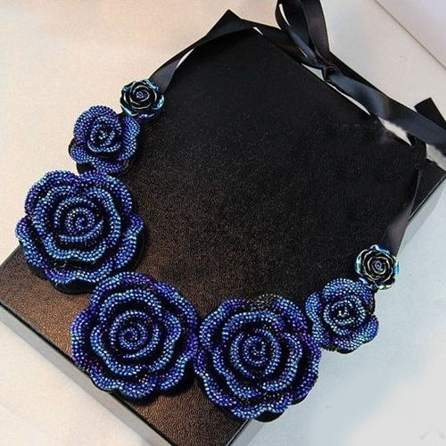 Women Retro Lace Rose Flower Lace Clavicle Choker Short Collar Necklace Image 4