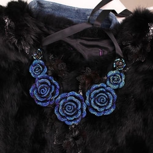 Women Retro Lace Rose Flower Lace Clavicle Choker Short Collar Necklace Image 11