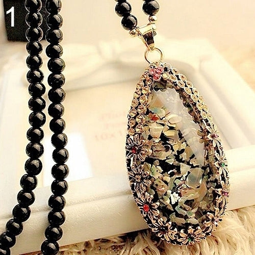 Colorful Shell Faux Opal Statement Bib Pendant Necklace Sweater Chain Gift Image 6