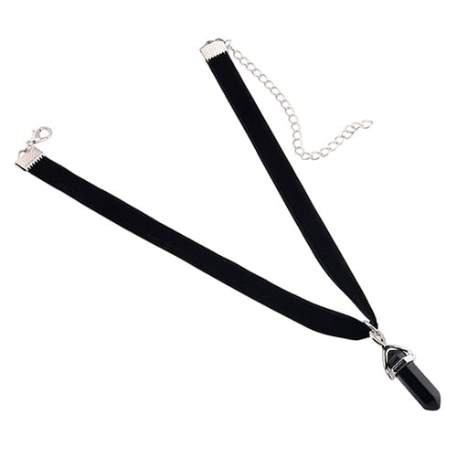 Womens Rhombus Pendant Black Flocked Cloth Collar Choker Punk Style Necklace Image 2