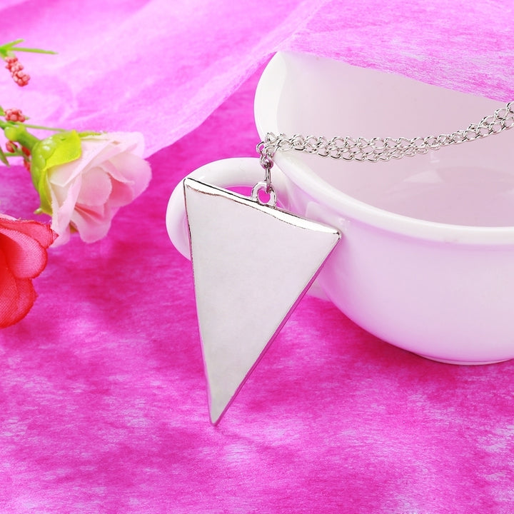 Women Fashion Punk Jewelry Triangle Pendant Long Chain Sweater Necklace Image 6